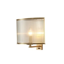 Pure Brass Luxuoso Rústico Retro Vintage 1 Luz de Parede com Sombra de Vidro