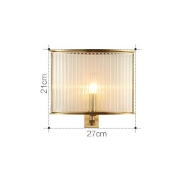 Pure Brass Luxuoso Rústico Retro Vintage 1 Luz de Parede com Sombra de Vidro