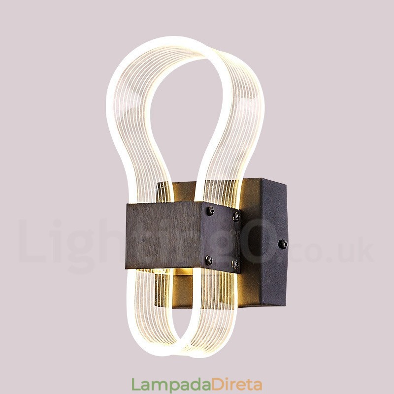 Luminária de parede moderna com cúpula de acrílico para corredor de quarto