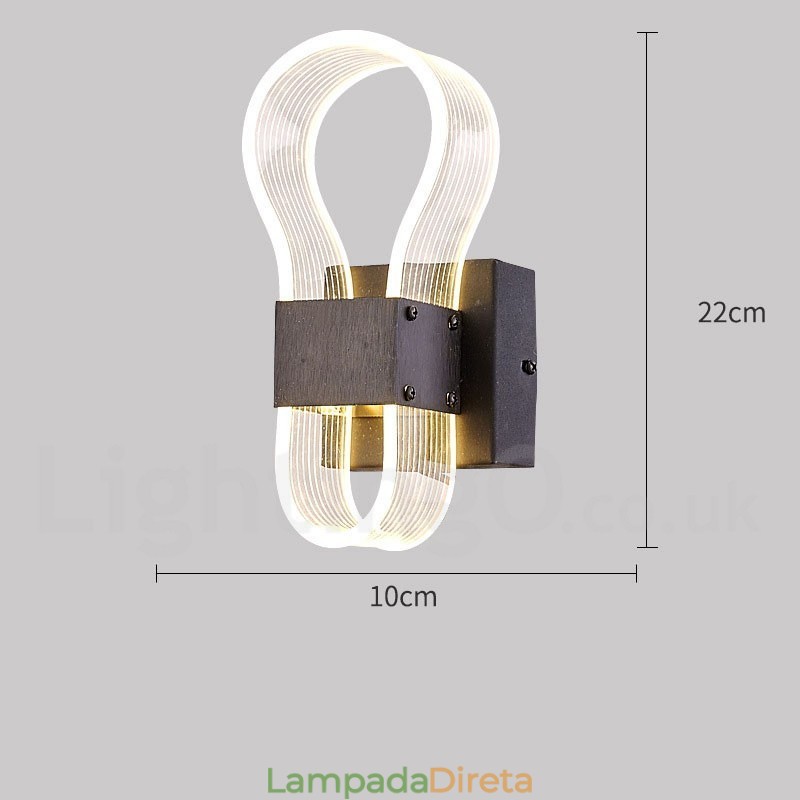 Luminária de parede moderna com cúpula de acrílico para corredor de quarto