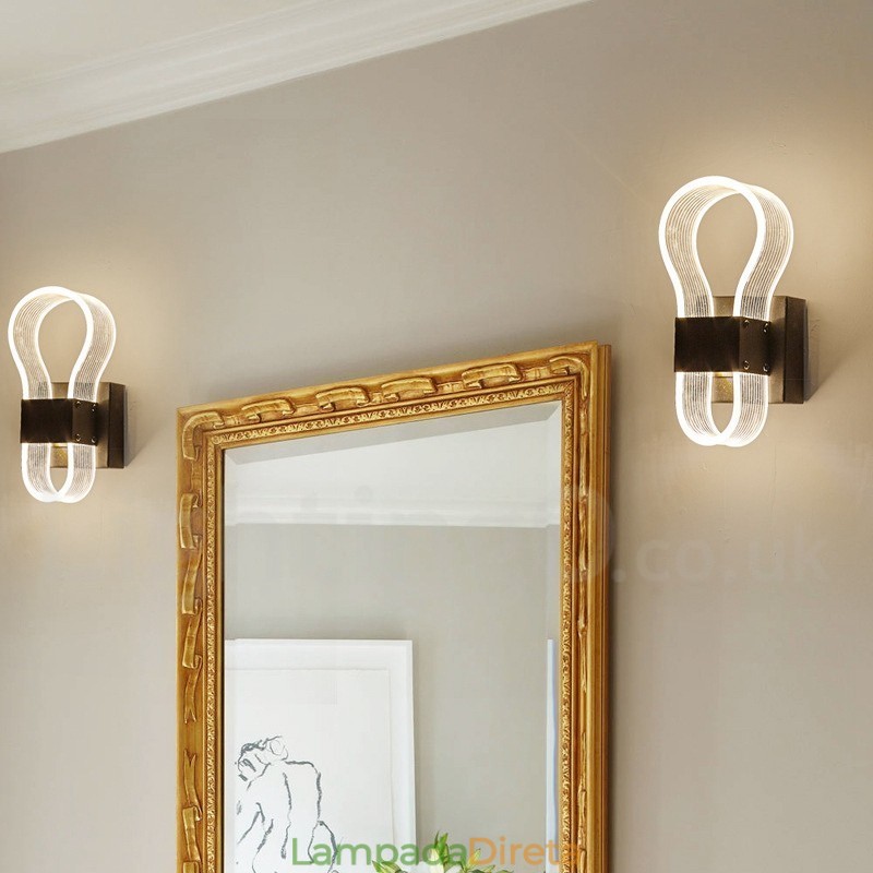 Luminária de parede moderna com cúpula de acrílico para corredor de quarto
