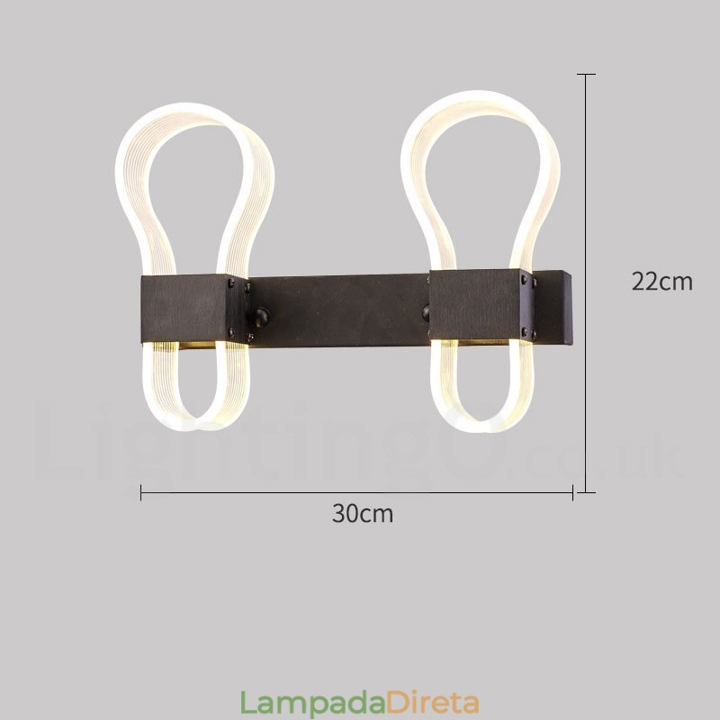 Luminária de parede moderna com cúpulas de acrílico para corredor de quarto