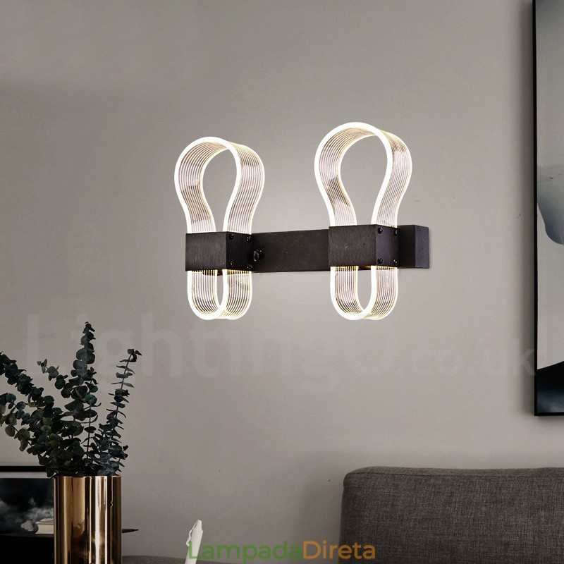 Luminária de parede moderna com cúpulas de acrílico para corredor de quarto
