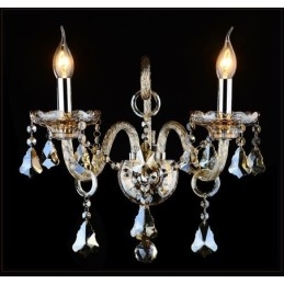 2 Luzes Cor Conhaque Cor K9 Cristal Vela Retro Vidro Luz de Parede