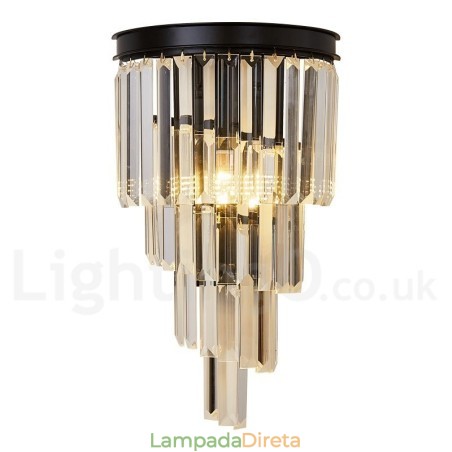 Luminária de parede de cristal K9 de luxo moderna com cúpula de cristal Luminária de parede de cristal K9 de luxo moderna com cúpula de cristal