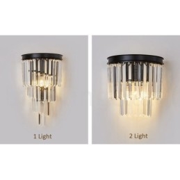 Luminária de parede de cristal K9 de luxo moderna com cúpula de cristal
