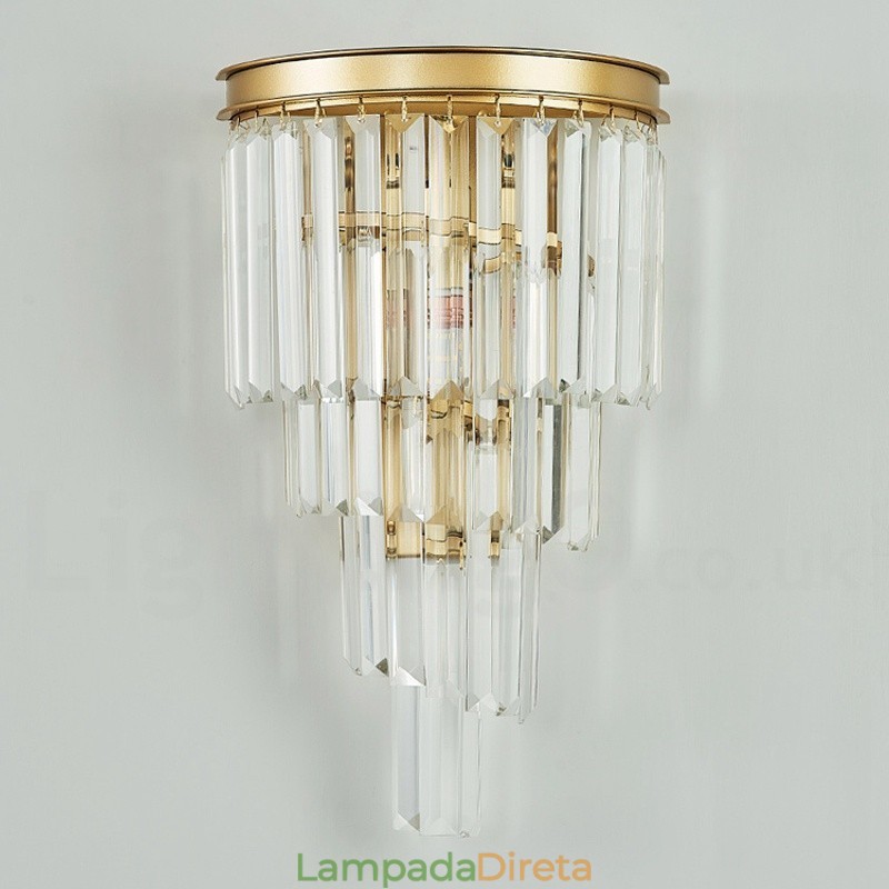 Luminária de parede de cristal K9 de luxo moderna com cúpula de cristal