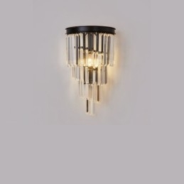 Luminária de parede de cristal K9 de luxo moderna com cúpula de cristal