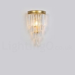 Luminária de parede de cristal K9 de luxo moderna com cúpula de cristal