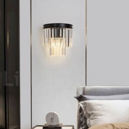 Luminária de parede de cristal K9 de luxo moderna com cúpula de cristal