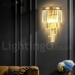 Luminária de parede de cristal K9 de luxo moderna com cúpula de cristal