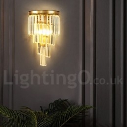 Luminária de parede de cristal K9 de luxo moderna com cúpula de cristal