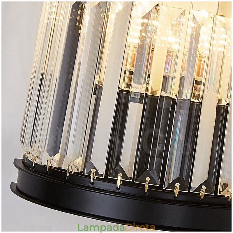 Luminária de parede de cristal K9 de luxo moderna com cúpula de cristal