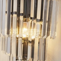 Luminária de parede de cristal K9 de luxo moderna com cúpula de cristal