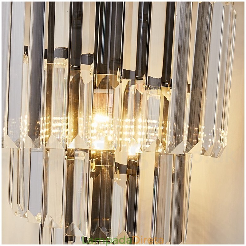 Luminária de parede de cristal K9 de luxo moderna com cúpula de cristal