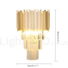 Luminária de parede de cristal K9 de luxo pós-moderna combinando com ouro e cúpula de cristal