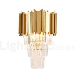 Luminária de parede de cristal K9 de luxo pós-moderna combinando com ouro e cúpula de cristal