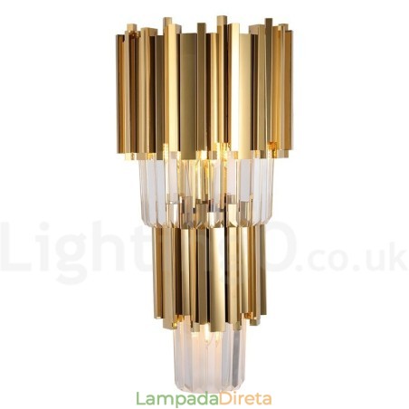 Luminária de parede de cristal K9 de luxo moderna com cúpula de cristal Luminária de parede de cristal K9 de luxo moderna com cúpula de cristal