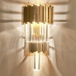 Luminária de parede de cristal K9 de luxo moderna com cúpula de cristal