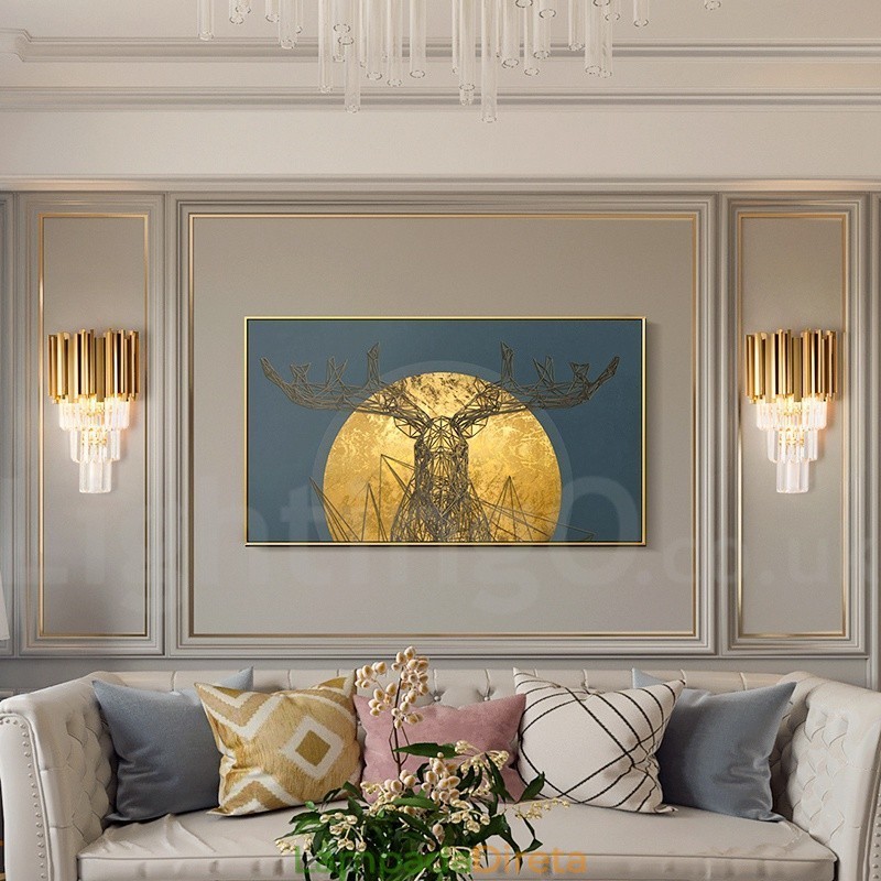 Luminária de parede de cristal K9 de luxo moderna com cúpula de cristal