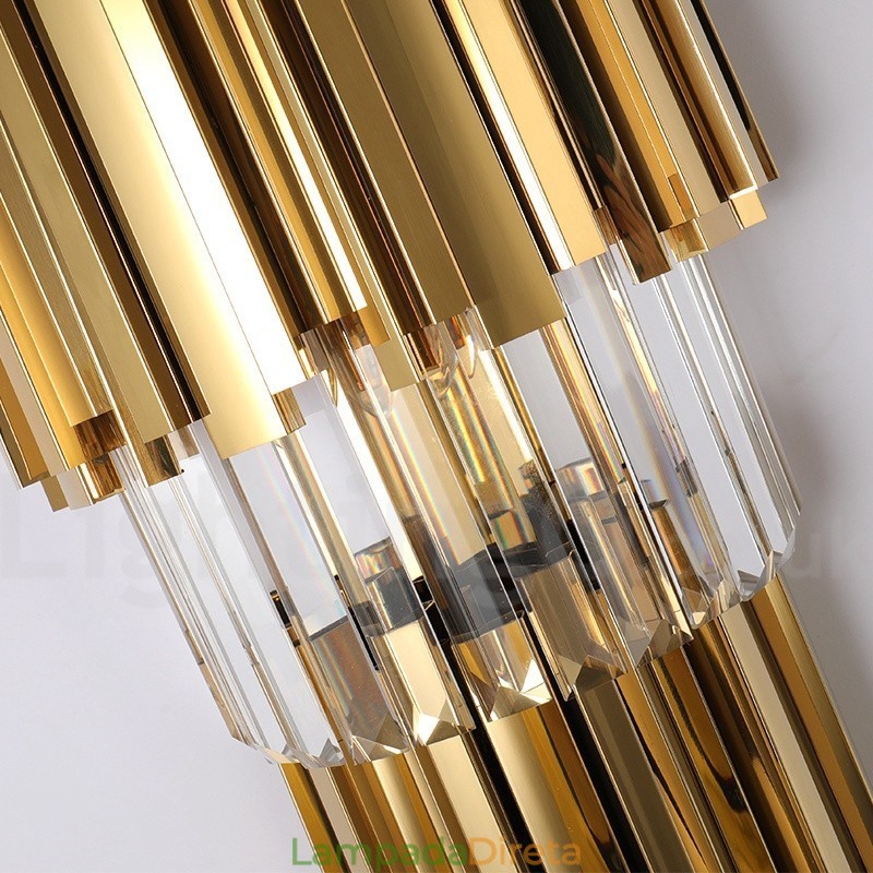 Luminária de parede de cristal K9 de luxo moderna com cúpula de cristal