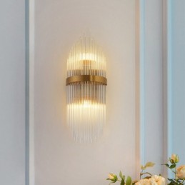 Luminária de parede de cristal K9 de luxo moderna com cúpula de cristal