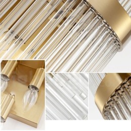 Luminária de parede de cristal K9 de luxo moderna com cúpula de cristal