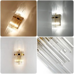 Luminária de parede de cristal K9 de luxo moderna com cúpula de cristal