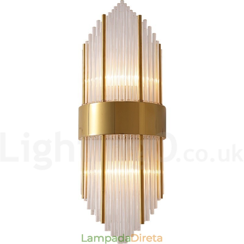Luminária de parede de cristal K9 de luxo moderna com cúpula de cristal