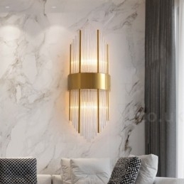 Luminária de parede de cristal K9 de luxo moderna com cúpula de cristal
