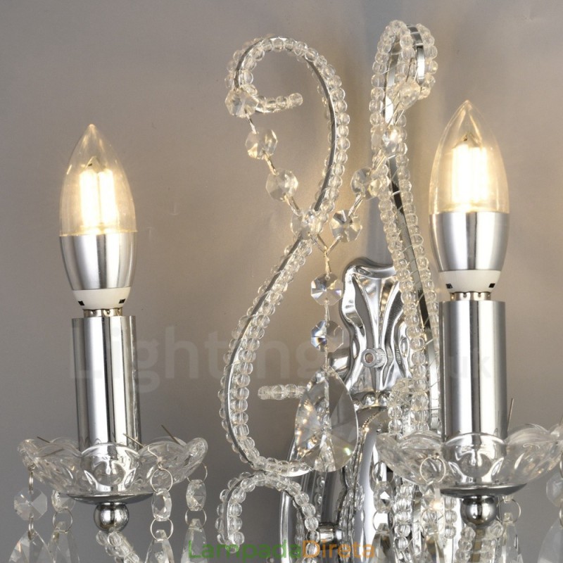 2 Luzes Ouro Preto Estilo Americano Cristal Luz de Parede para Sala de Estar Sala de Jantar Loja de Roupas Café Hotel