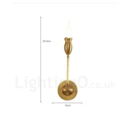 Pure Brass Luxuoso Rústico Retro Vintage 1 Luz Vela de Parede Luz Especial para Hotel Quarto Showroom Sala de Estar Sala de Jantar