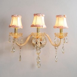 3 Luzes Ouro K9 Cristal Vela Retro Vidro Parede Luz