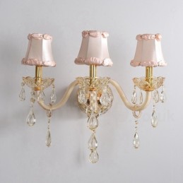 3 Luzes Ouro K9 Cristal Vela Retro Vidro Parede Luz