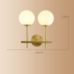 Luminária de parede moderna Molecules Bean com cúpula de vidro esférica