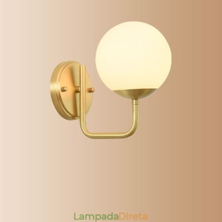 Luminária de parede moderna Molecules Bean com cúpula de vidro esférica Luminária de parede moderna Molecules Bean com cúpula de vidro esférica