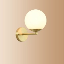 Luminária de parede moderna Molecules Bean com cúpula de vidro esférica