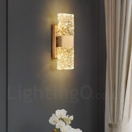 Luminária de parede de cristal moderna embutida para cabeceira, varanda, corredor, sala de estar, quarto, estudo