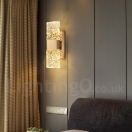 Luminária de parede de cristal moderna embutida para cabeceira, varanda, corredor, sala de estar, quarto, estudo