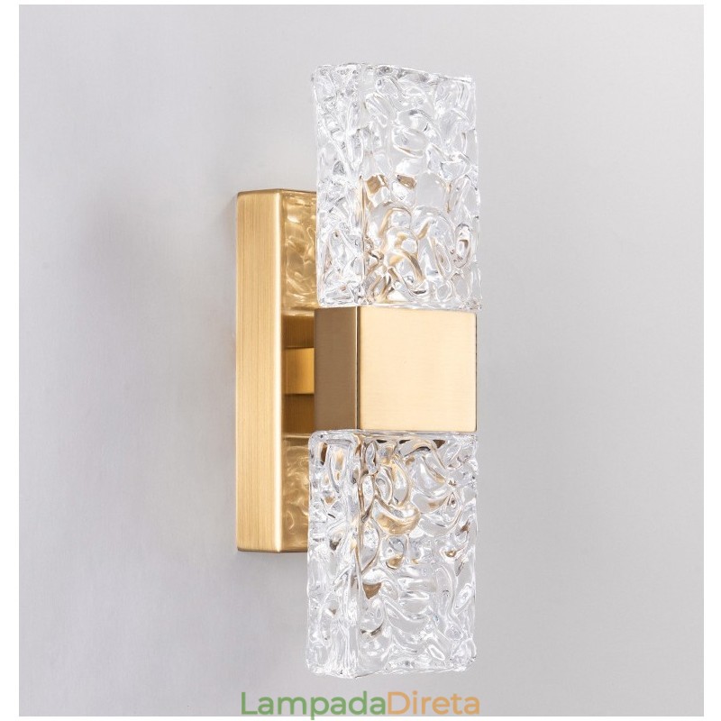 Luminária de parede de cristal moderna embutida para cabeceira, varanda, corredor, sala de estar, quarto, estudo