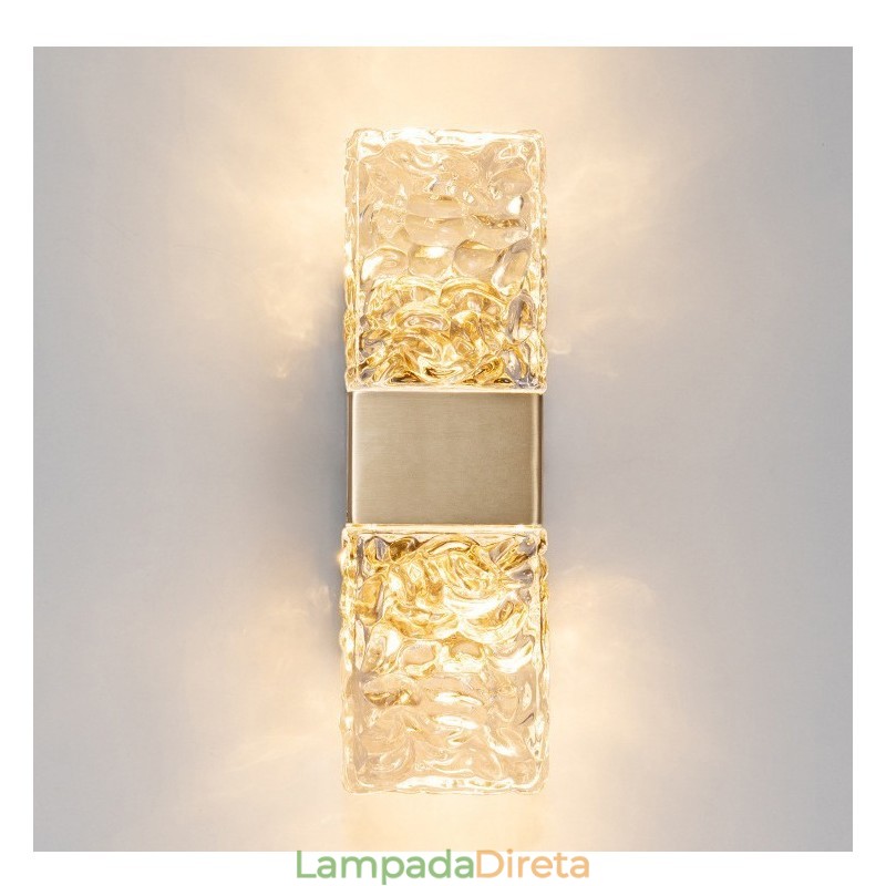 Luminária de parede de cristal moderna embutida para cabeceira, varanda, corredor, sala de estar, quarto, estudo