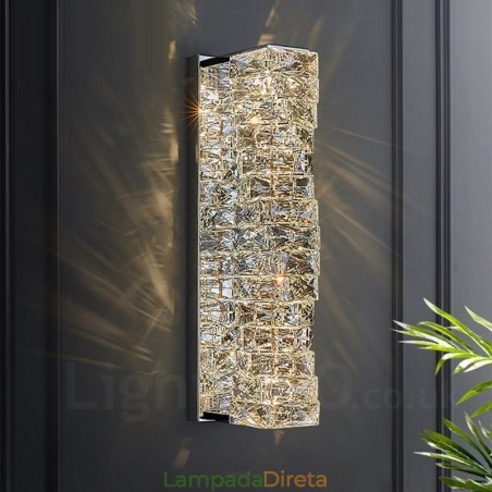 Luminária de parede de cristal K9 moderna para cabeceira, varanda, corredor, sala de estar, quarto, estudo Luminária de parede de cristal K9 moderna para cabeceira, varanda, corredor, sala de estar, quarto, estudo