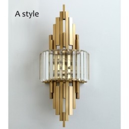 Luminária de parede de cristal de luxo pós-moderna para sala de estar, fundo de TV, parede de cabeceira, luz de parede