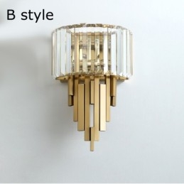 Luminária de parede de cristal de luxo pós-moderna para sala de estar, fundo de TV, parede de cabeceira, luz de parede