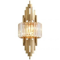 Luminária de parede de cristal de luxo pós-moderna para sala de estar, fundo de TV, parede de cabeceira, luz de parede