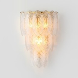 Apliques de parede de cristal de penas francesas nórdicas Iluminação pós-moderna Sala de estar de luxo Parede de fundo Corredor como painel de hotel Lâmpada de parede