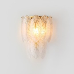 Apliques de parede de cristal de penas francesas nórdicas Iluminação pós-moderna Sala de estar de luxo Parede de fundo Corredor como painel de hotel Lâmpada de parede