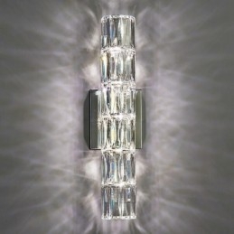 Luminária de parede para sala de estar, luminária de cabeceira simples e luxuosa para quarto, hall de entrada do hotel, corredor, projeto de villa, arandelas de parede de cristal em aço inoxidável