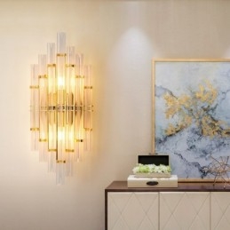 Luminária de parede de cristal de luxo para hotel, luminária de parede pós-moderna, personalidade, sala de estar, corredor, entrada, cenário, quarto, cabeceira, arandelas decorativas