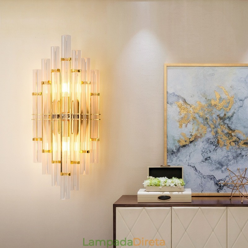 Luminária de parede de cristal de luxo para hotel, luminária de parede pós-moderna, personalidade, sala de estar, corredor, entrada, cenário, quarto, cabeceira, arandelas decorativas